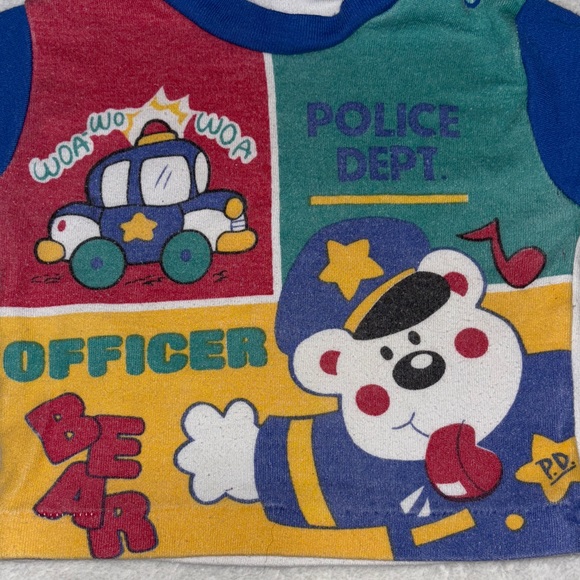 Vintage childwise Colorful Police Bear Kids T-Shirt - Picture 4 of 11